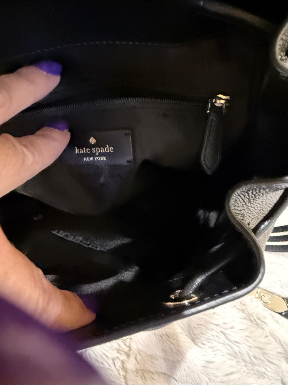 Kate Spade Rosie medium leather flap drawstring back pack nwot - Picture 9 of 16